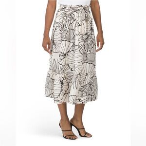 Rachel Zoe Black and White Patterned Midi Skirt